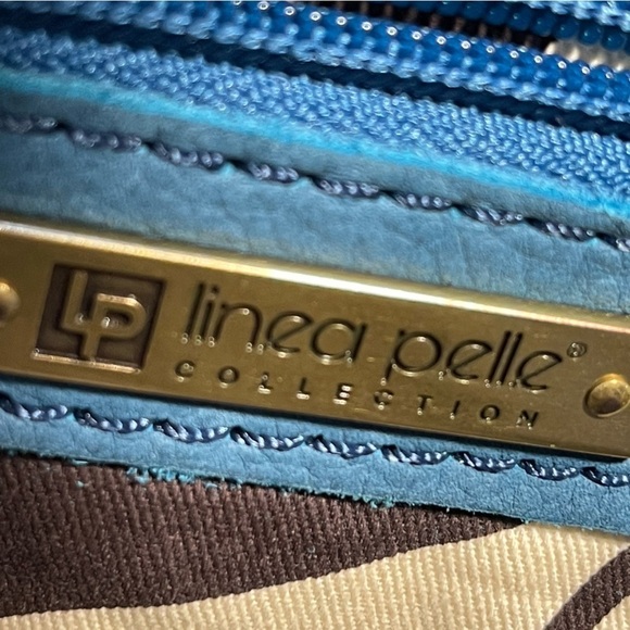 Linea Pelle Double Zipper Clutch with studs and decorative zipper around - Picture 9 of 12